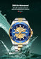 CURREN Men's Skeleton Quartz Watch – Two-Tone Stainless Steel Diver Style