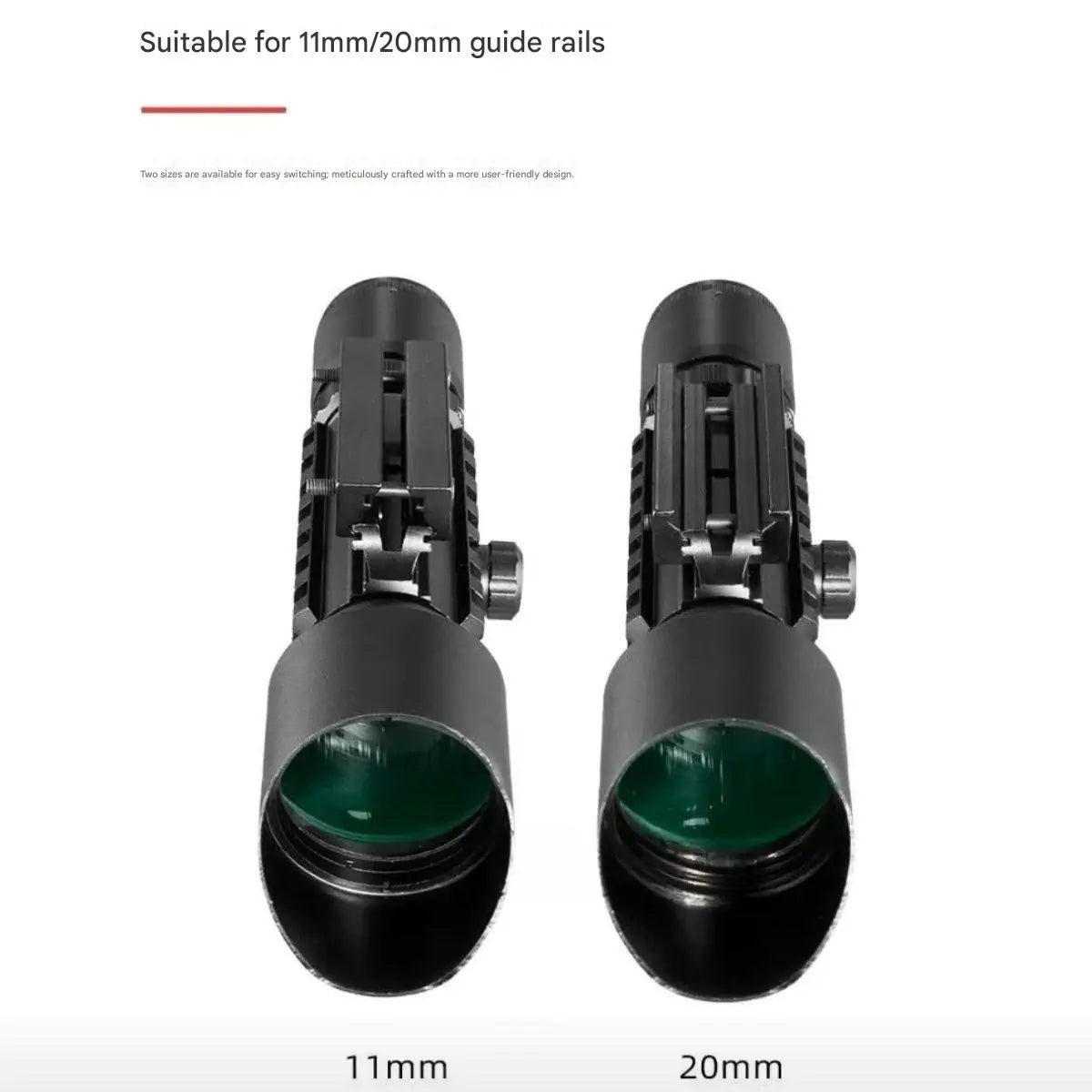 3-10X42 Tactical Rifle Scope with Integrated Red Laser Sight - Picatinny Mount