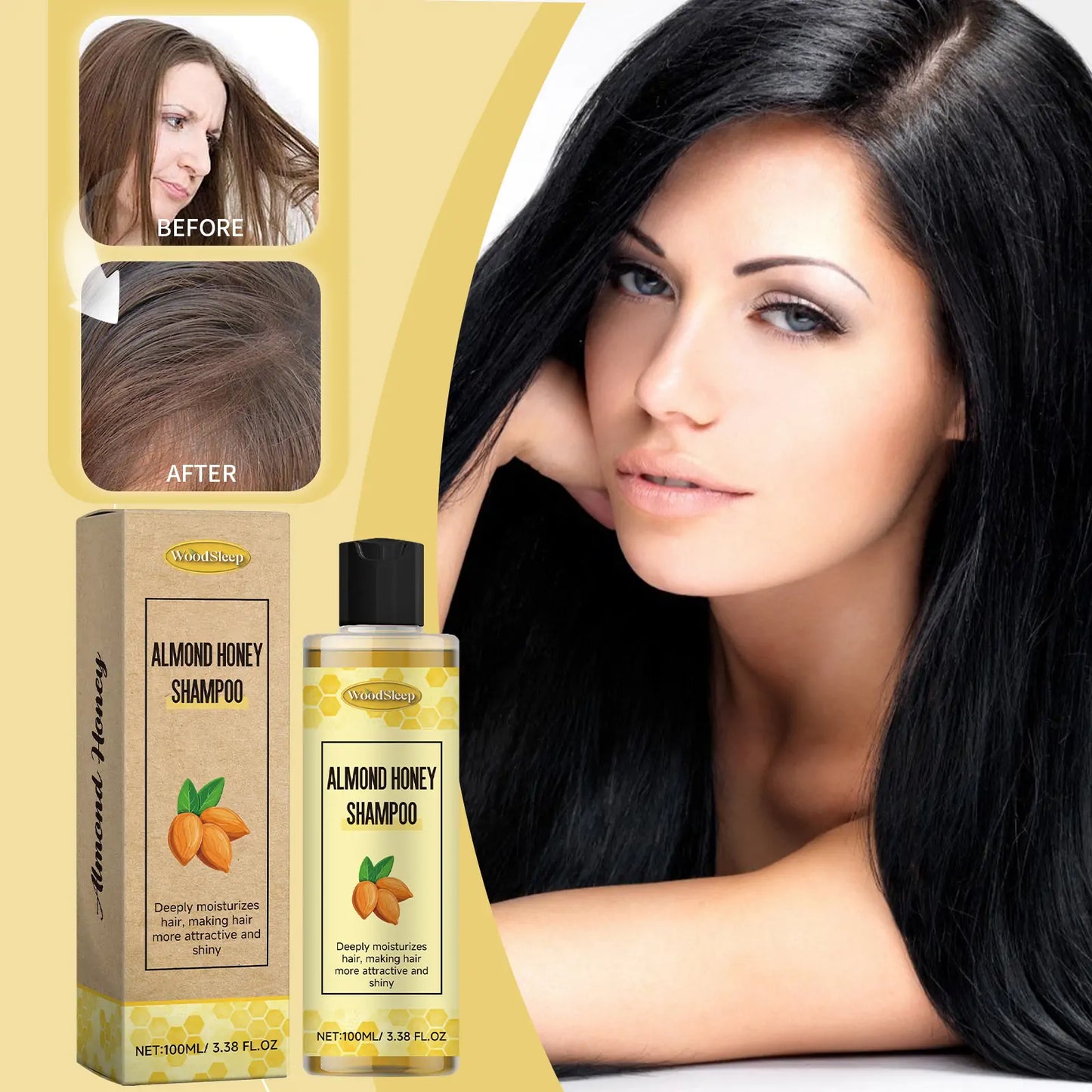 Almond Honey Shampoo – Nourishing Care for Silky, Shiny & Voluminous Hair