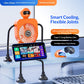 Robot USB Rechargeable Desk Fan | Mini Digital Display Table Fan with Suction Cup
