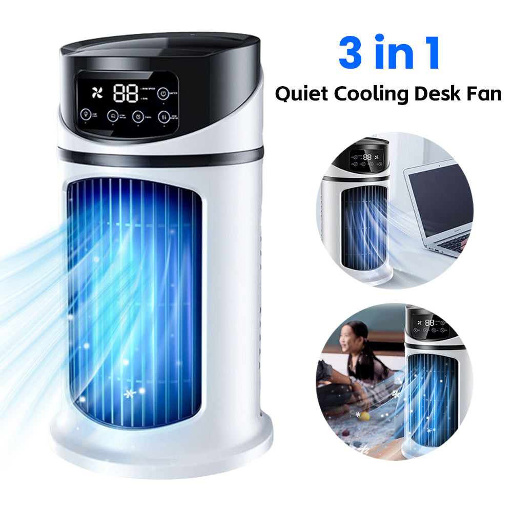 USB Mini Air Cooler Fan - Portable Desktop Cooling Fan with 6 Speed Settings