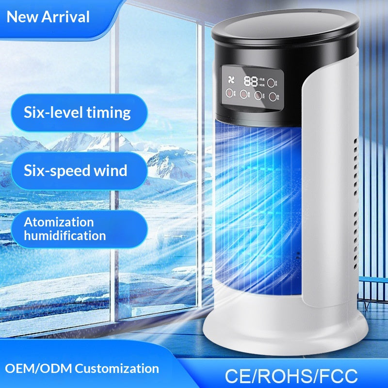 USB Mini Air Cooler Fan - Portable Desktop Cooling Fan with 6 Speed Settings