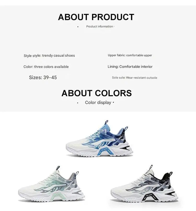Trendy Casual Athletic Sneakers - Premium Comfort Sports Shoes with Wave Design