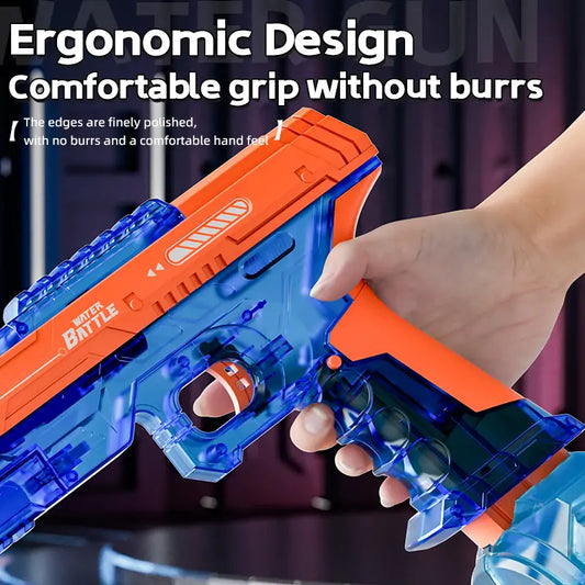 Electric Water Battle Gun – Auto Squirt Pistol with LED Light & 500ml Drum Tank