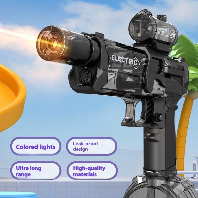 Electric Water Gun with Colored Lights – High-Speed Burst, Large Capacity Drum Magazine