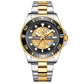 CURREN Men's Skeleton Quartz Watch – Two-Tone Stainless Steel Diver Style