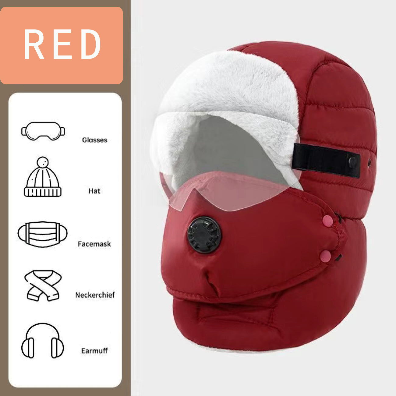 NEW ARRIVAL UNIVERSAL WARM FLEECE WINDPROOF SNOW-PROOF WATERPROOF CAP FOR HEAD FACE AND NECK PROTECTION FULLY PROTECTIVE OUTDOOR CYCLING HELMET