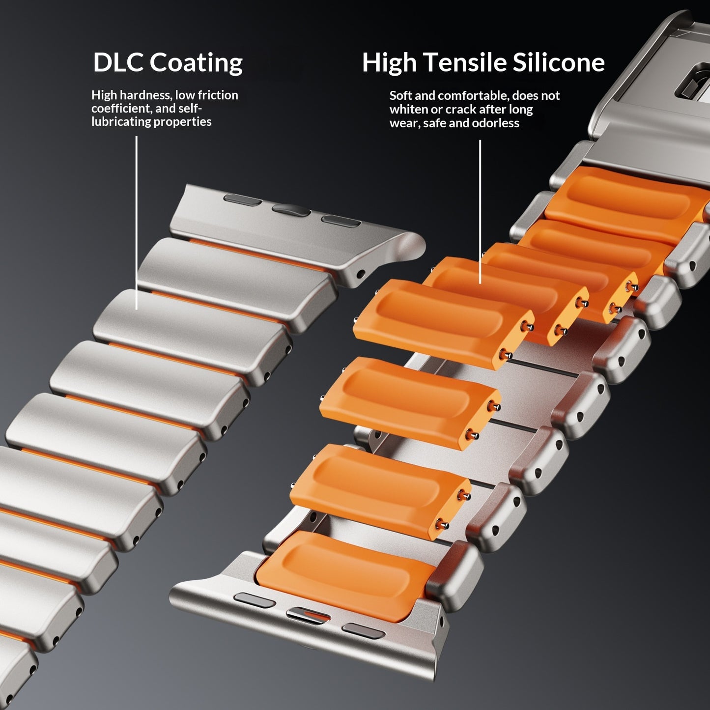 Titanium Metal Magnetic Clasp Watch Strap for Apple Watch Ultra 3 | 42/44/45/46/49mm