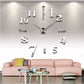 3D DIY Giant Wall Clock – Modern Quartz Mirror Sticker Living Room Decor