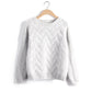 Women's Mohair Chunky Knit Pullover – Loose Fit Colorblock Sweater
