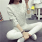 Women's Mohair Chunky Knit Pullover – Loose Fit Colorblock Sweater