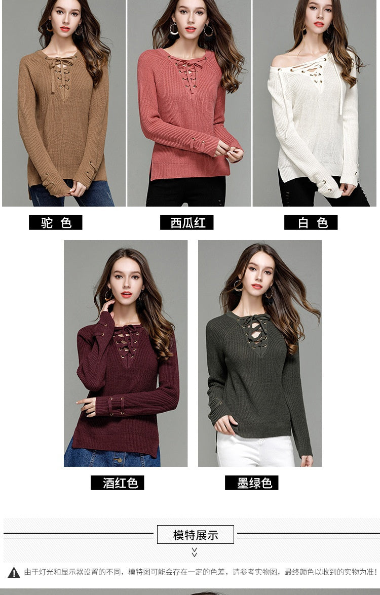 Women's V-Neck Knit Pullover Sweater | Soft Stretch Tunic Knitwear