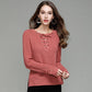 Women's V-Neck Knit Pullover Sweater | Soft Stretch Tunic Knitwear