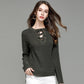 Women's V-Neck Knit Pullover Sweater | Soft Stretch Tunic Knitwear