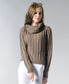 Women's High Collar Knit Sweater | Soft Acrylic Round Neck Pullover