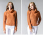 Women's High Collar Knit Sweater | Soft Acrylic Round Neck Pullover