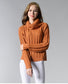 Women's High Collar Knit Sweater | Soft Acrylic Round Neck Pullover