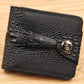 Men's Crocodile Texture Bifold Wallet – PU Leather Magnetic Clasp Purse