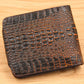 Men's Crocodile Texture Bifold Wallet – PU Leather Magnetic Clasp Purse