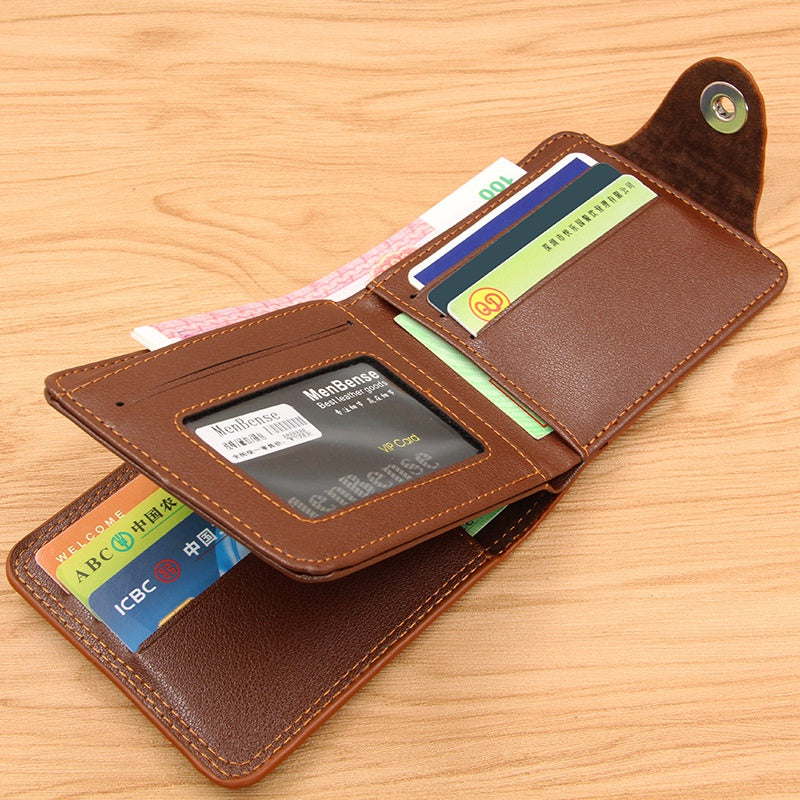 Men's Crocodile Texture Bifold Wallet – PU Leather Magnetic Clasp Purse