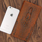 Men's Alligator Print Long Wallet | Luxury Bifold Suit Bag with Hinge Clasp