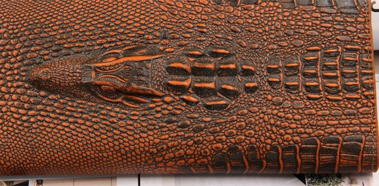 Men's Alligator Print Long Wallet | Luxury Bifold Suit Bag with Hinge Clasp