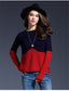 Color Block Long Sleeve Knit Sweater | European & American Style Acrylic Pullover
