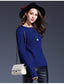 Color Block Long Sleeve Knit Sweater | European & American Style Acrylic Pullover