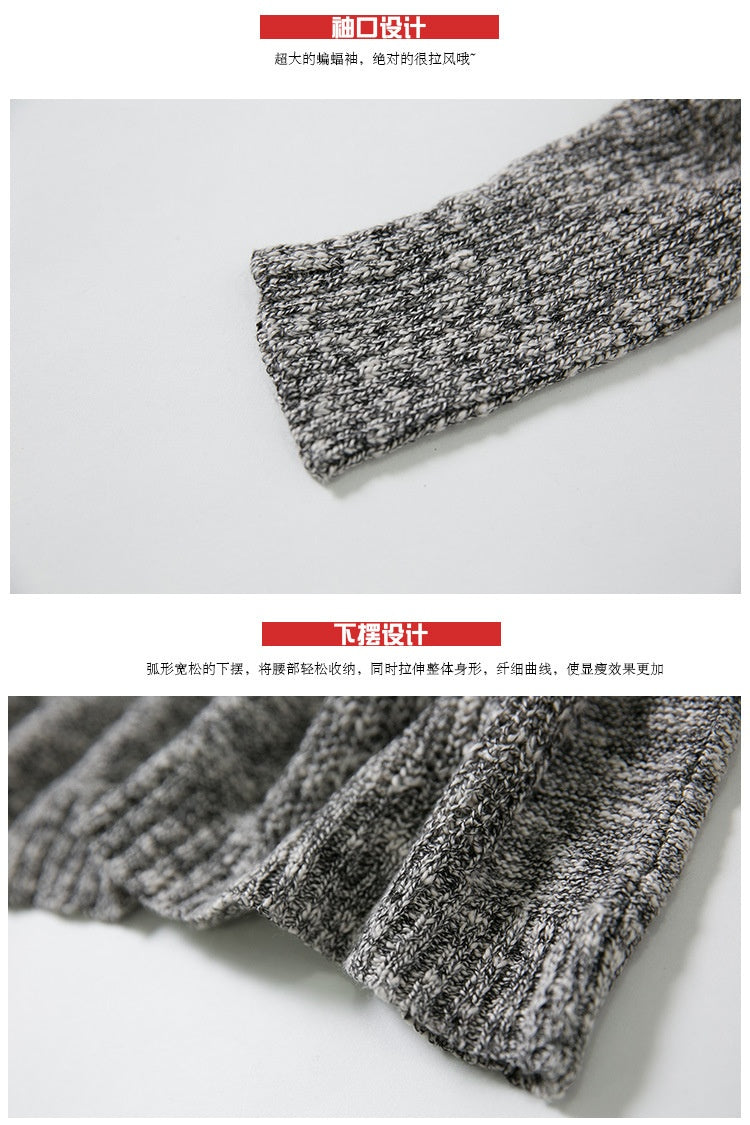 Women's Batwing Sleeve Loose Pullover Sweater | Korean Style Thin Knit Jacket