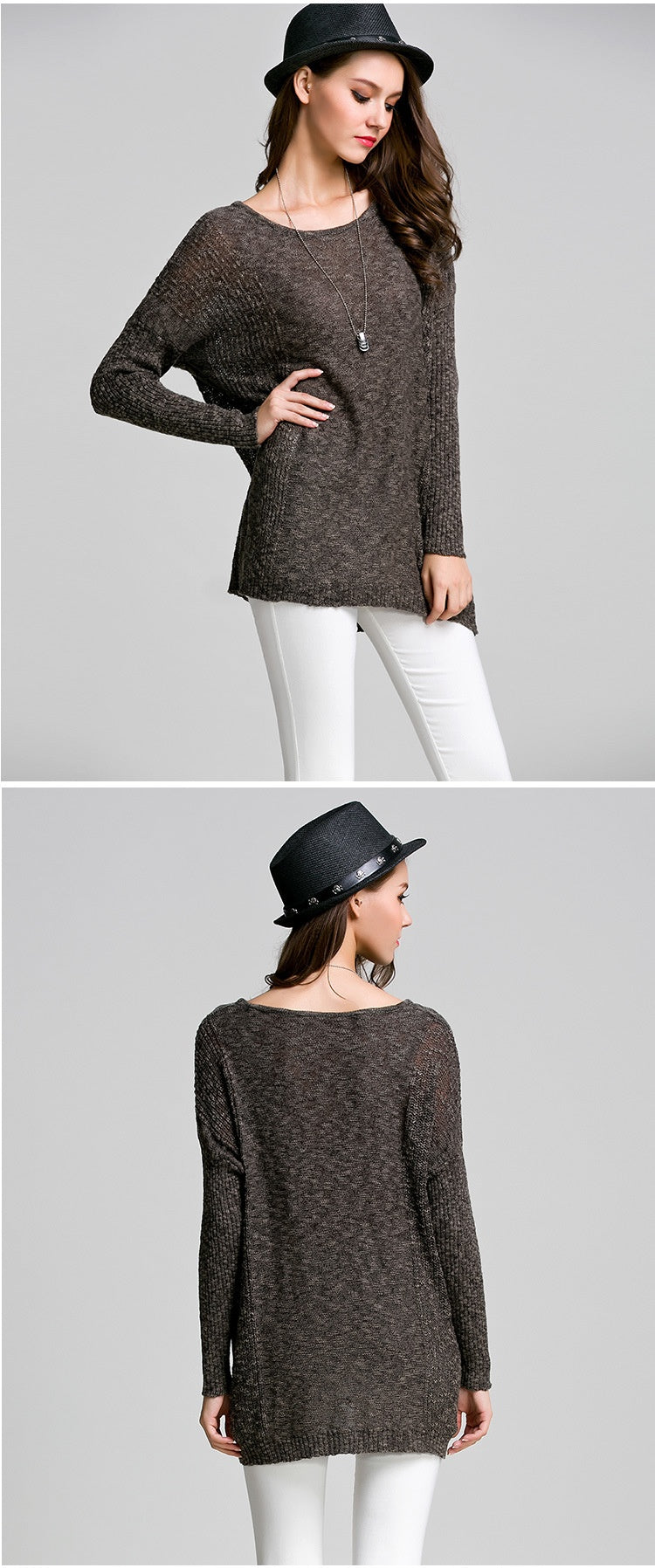 Women's Batwing Sleeve Loose Pullover Sweater | Korean Style Thin Knit Jacket