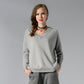 Women's Oversized V-Neck Knit Sweater | Long Sleeve Pullover Blouse