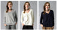 Women's Oversized V-Neck Knit Sweater | Long Sleeve Pullover Blouse