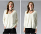 Women's Oversized V-Neck Knit Sweater | Long Sleeve Pullover Blouse