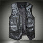 Men's Thick PU Leather Waistcoat | Middle-Aged Autumn Winter Warm Vest & Jacket