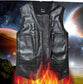 Men's Thick PU Leather Waistcoat | Middle-Aged Autumn Winter Warm Vest & Jacket