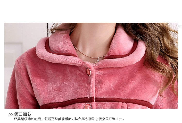 Coral Fleece Pajama Set | Long Sleeve Winter Flannel Nightwear for Women & Men
