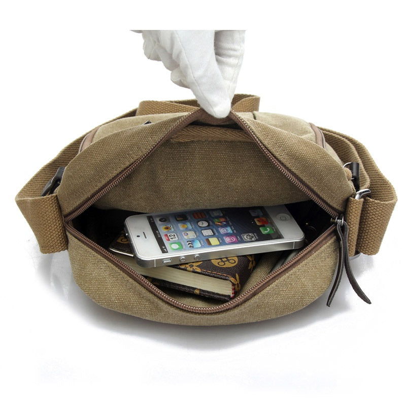 Unisex Canvas Crossbody Satchel Bag | Casual Single Shoulder Outdoor Travel Bag