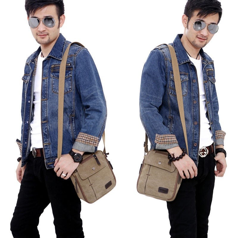 Unisex Canvas Crossbody Satchel Bag | Casual Single Shoulder Outdoor Travel Bag