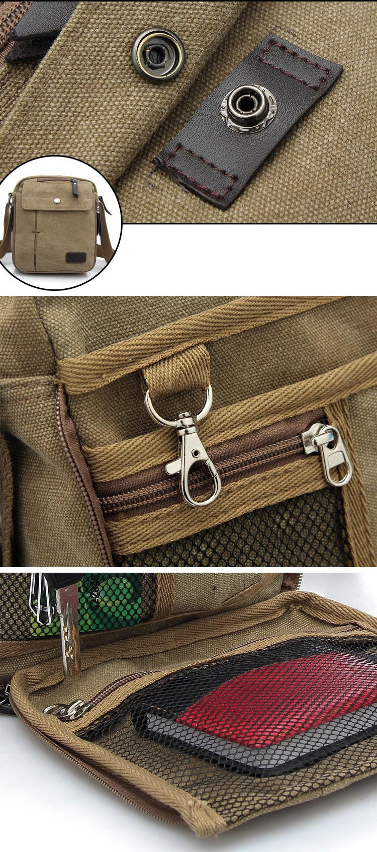 Unisex Canvas Crossbody Satchel Bag | Casual Single Shoulder Outdoor Travel Bag