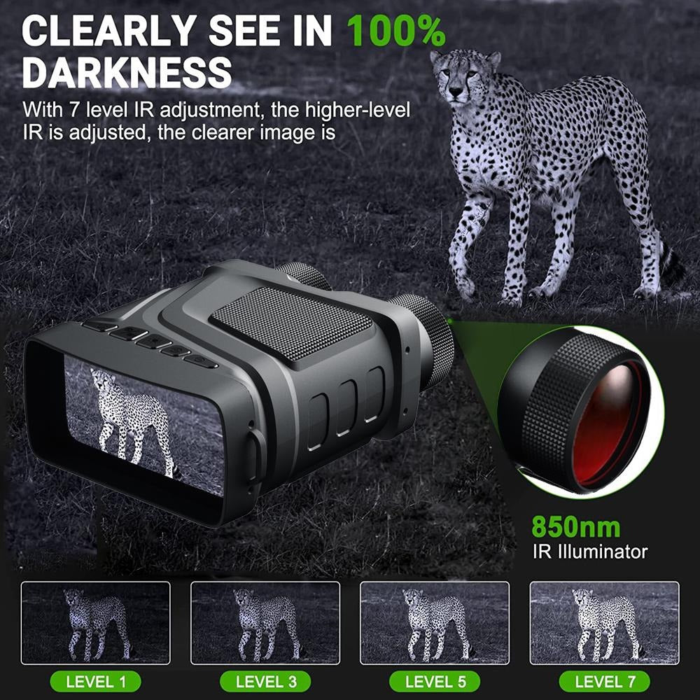 Rechargeable Night Vision Binoculars 850nm Infrared HD 5X Zoom | Hunting Camping