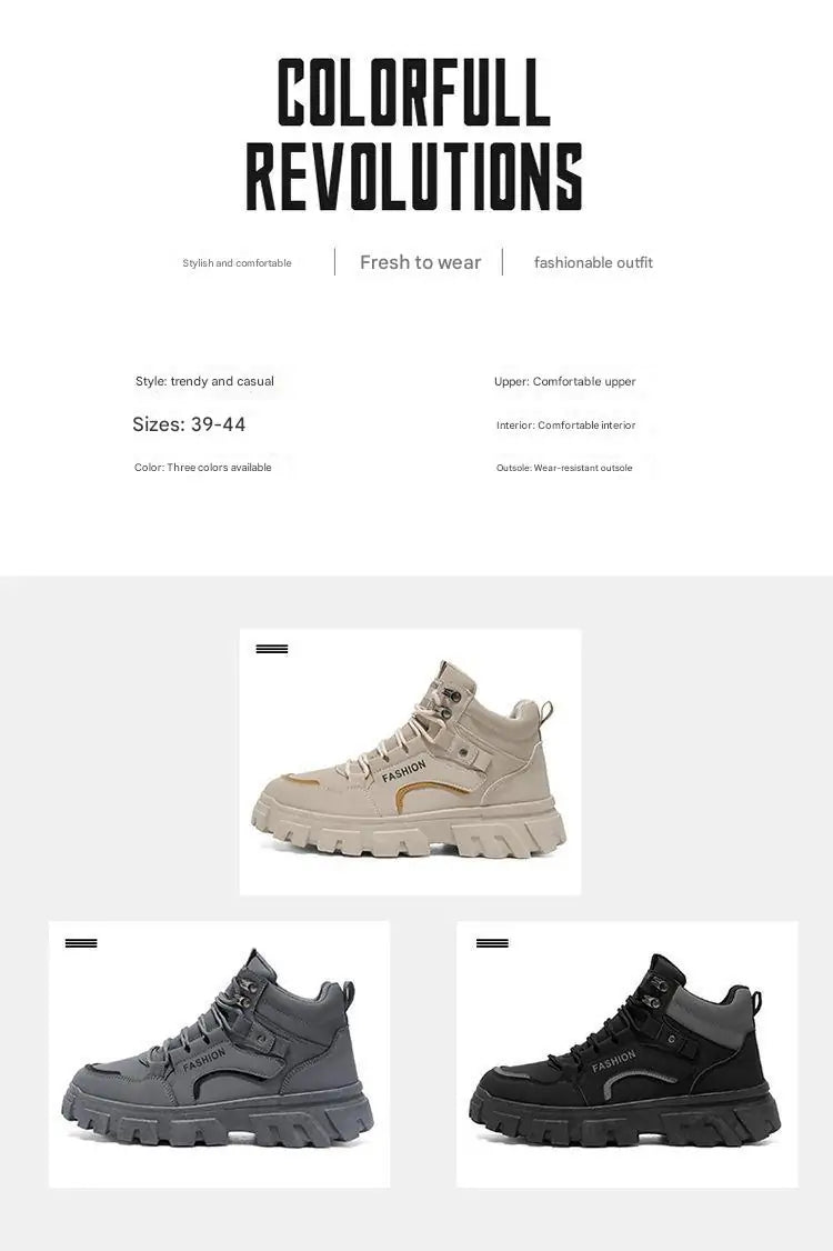 Hidden Height Increase Tactical Boots - Men's Fashion Platform Sneakers