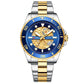 CURREN Men's Skeleton Quartz Watch – Two-Tone Stainless Steel Diver Style