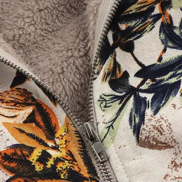 Women's Floral Print Fur Hooded Vintage Coat | Plus Size S-5XL Winter Jacket BEYOND INTERNATIONAL TRADE