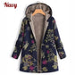 Women's Floral Print Fur Hooded Vintage Coat | Plus Size S-5XL Winter Jacket BEYOND INTERNATIONAL TRADE