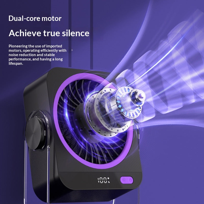 Rechargeable USB Desk Fan | 5-Speed Quiet Portable Fan with Cooling & Digital Display