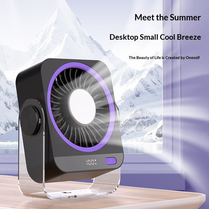 Rechargeable USB Desk Fan | 5-Speed Quiet Portable Fan with Cooling & Digital Display