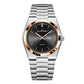 Men's Ultra-Thin Quartz Watch - Stainless Steel Butterfly Clasp, Calendar & Weekday Display