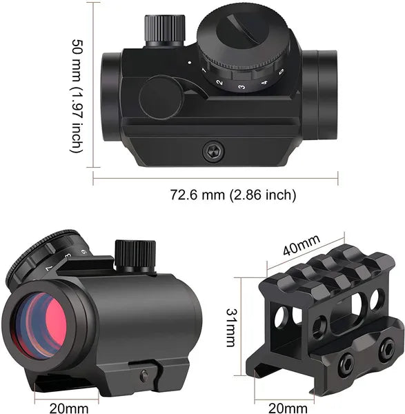Tactical Reflex Sight Red Green Lighting Reticle Holographic Projected Red Dot Sight Airgun Scope Hunting 11mm/20mm Rail Mount
