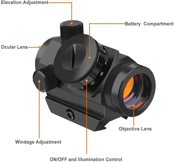 Tactical Reflex Sight Red Green Lighting Reticle Holographic Projected Red Dot Sight Airgun Scope Hunting 11mm/20mm Rail Mount