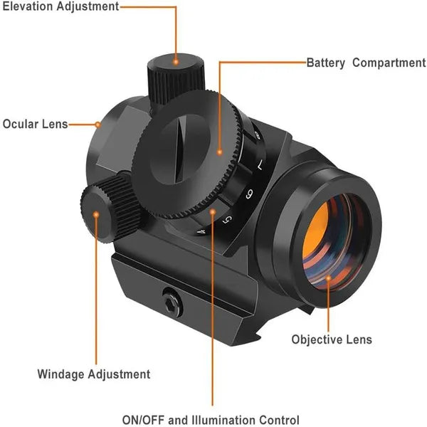 Tactical Reflex Sight Red Green Lighting Reticle Holographic Projected Red Dot Sight Airgun Scope Hunting 11mm/20mm Rail Mount